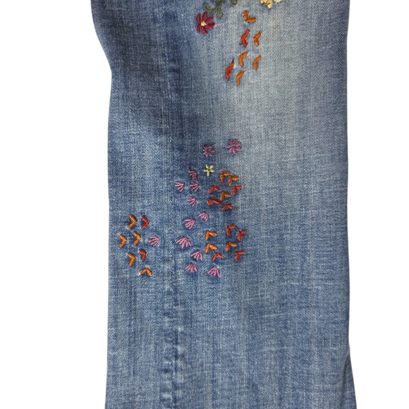 DRIFTWOOD Floral Embroidered Denim Straight Cut Jeans Size 26 - Picture 5 of 15